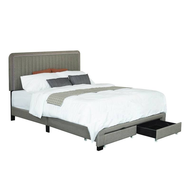Queen Size Upholstered Bed With Adjustable Height / Mattress 10 To 14